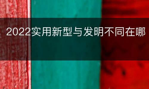 2022实用新型与发明不同在哪