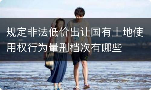 规定非法低价出让国有土地使用权行为量刑档次有哪些