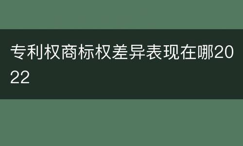 专利权商标权差异表现在哪2022