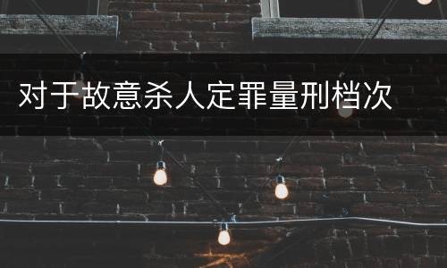 对于故意杀人定罪量刑档次