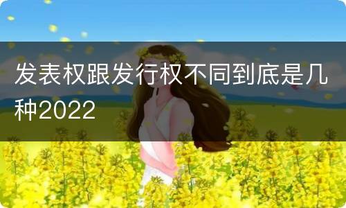 发表权跟发行权不同到底是几种2022
