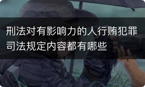 刑法对有影响力的人行贿犯罪司法规定内容都有哪些