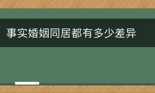 事实婚姻同居都有多少差异