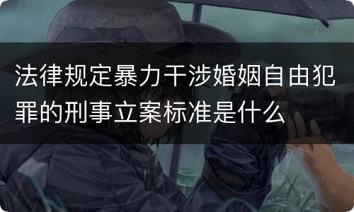 法律规定暴力干涉婚姻自由犯罪的刑事立案标准是什么