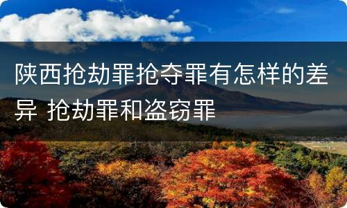 陕西抢劫罪抢夺罪有怎样的差异 抢劫罪和盗窃罪