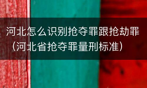 河北怎么识别抢夺罪跟抢劫罪（河北省抢夺罪量刑标准）