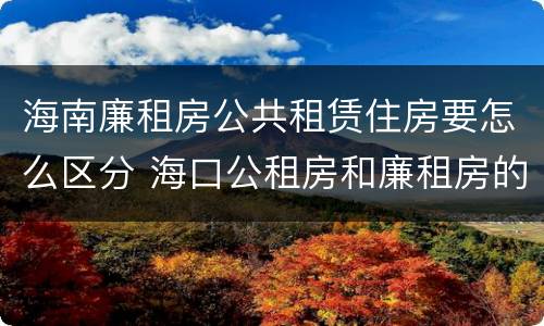海南廉租房公共租赁住房要怎么区分 海口公租房和廉租房的区别