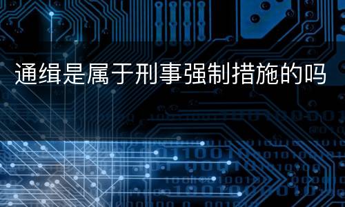 通缉是属于刑事强制措施的吗