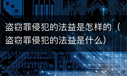 盗窃罪侵犯的法益是怎样的（盗窃罪侵犯的法益是什么）