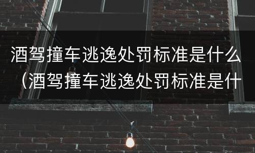 酒驾撞车逃逸处罚标准是什么（酒驾撞车逃逸处罚标准是什么呢）