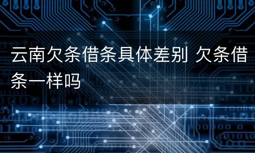 云南欠条借条具体差别 欠条借条一样吗