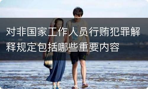 对非国家工作人员行贿犯罪解释规定包括哪些重要内容