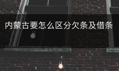 内蒙古要怎么区分欠条及借条
