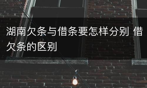 湖南欠条与借条要怎样分别 借欠条的区别