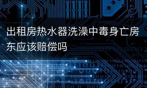 出租房热水器洗澡中毒身亡房东应该赔偿吗