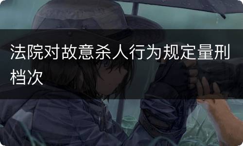 法院对故意杀人行为规定量刑档次