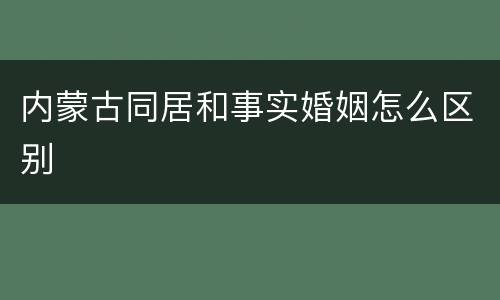内蒙古同居和事实婚姻怎么区别
