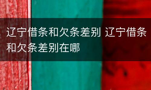 辽宁借条和欠条差别 辽宁借条和欠条差别在哪