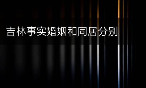 吉林事实婚姻和同居分别