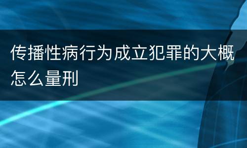 传播性病行为成立犯罪的大概怎么量刑