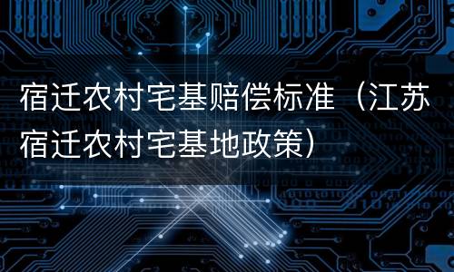 宿迁农村宅基赔偿标准（江苏宿迁农村宅基地政策）