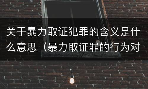 关于暴力取证犯罪的含义是什么意思（暴力取证罪的行为对象是）