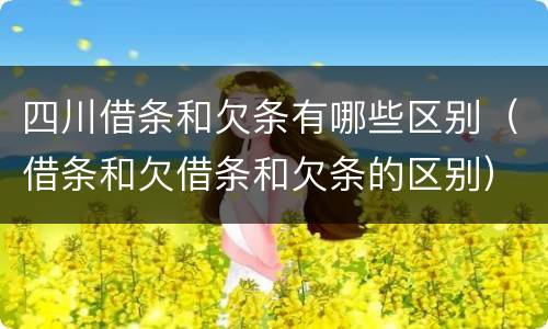 四川借条和欠条有哪些区别（借条和欠借条和欠条的区别）