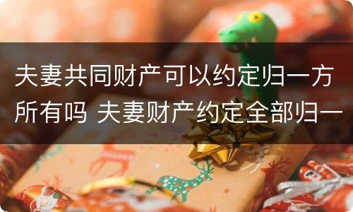 夫妻共同财产可以约定归一方所有吗 夫妻财产约定全部归一方所有
