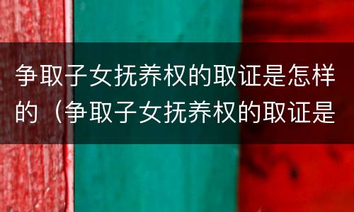 争取子女抚养权的取证是怎样的（争取子女抚养权的取证是怎样的流程）