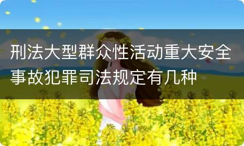 刑法大型群众性活动重大安全事故犯罪司法规定有几种