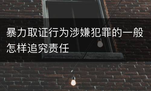 暴力取证行为涉嫌犯罪的一般怎样追究责任