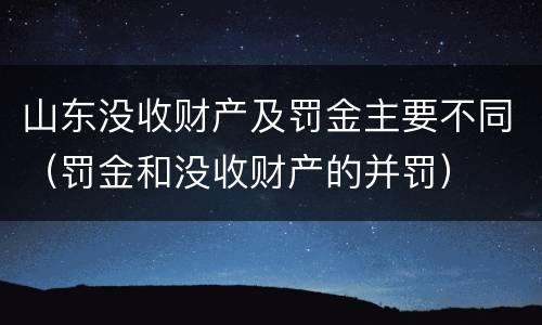 山东没收财产及罚金主要不同（罚金和没收财产的并罚）