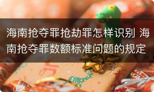 海南抢夺罪抢劫罪怎样识别 海南抢夺罪数额标准问题的规定