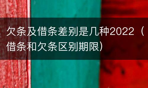 欠条及借条差别是几种2022（借条和欠条区别期限）
