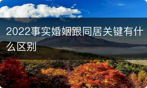 2022事实婚姻跟同居关键有什么区别