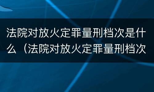 法院对放火定罪量刑档次是什么（法院对放火定罪量刑档次是什么要求）