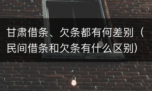 甘肃借条、欠条都有何差别（民间借条和欠条有什么区别）