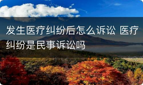 发生医疗纠纷后怎么诉讼 医疗纠纷是民事诉讼吗