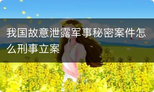 我国故意泄露军事秘密案件怎么刑事立案