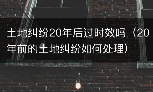 土地纠纷20年后过时效吗（20年前的土地纠纷如何处理）