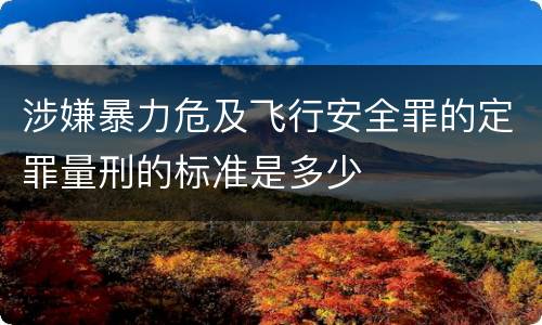 涉嫌暴力危及飞行安全罪的定罪量刑的标准是多少