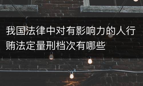 我国法律中对有影响力的人行贿法定量刑档次有哪些