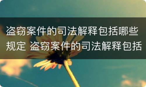 盗窃案件的司法解释包括哪些规定 盗窃案件的司法解释包括哪些规定内容