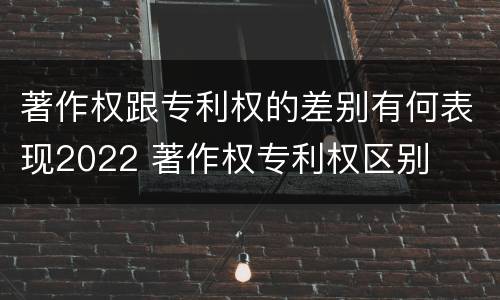 著作权跟专利权的差别有何表现2022 著作权专利权区别