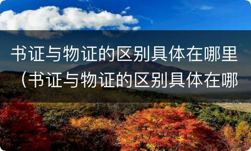 书证与物证的区别具体在哪里（书证与物证的区别具体在哪里）