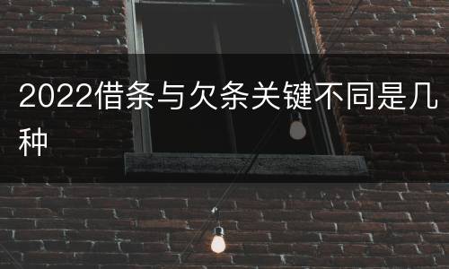 2022借条与欠条关键不同是几种