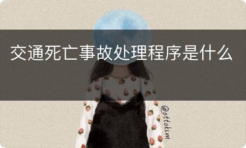 交通死亡事故处理程序是什么