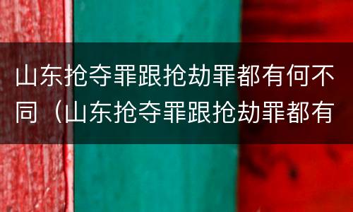 山东抢夺罪跟抢劫罪都有何不同（山东抢夺罪跟抢劫罪都有何不同呢）