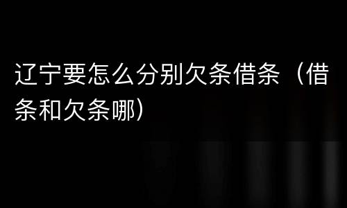 辽宁要怎么分别欠条借条（借条和欠条哪）