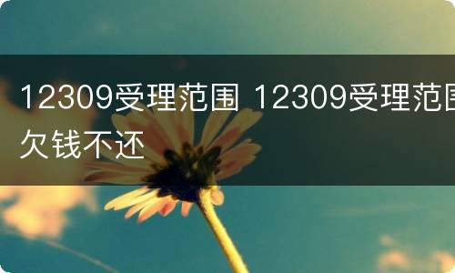 12309受理范围 12309受理范围欠钱不还